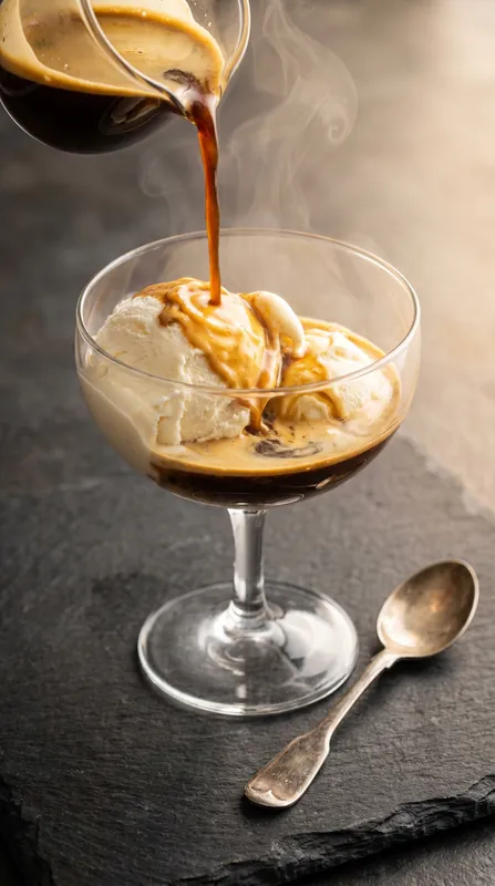 Affogato com sorvete de baunilha