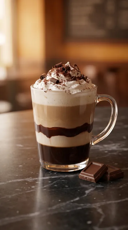 Mocha com chocolate e chantilly